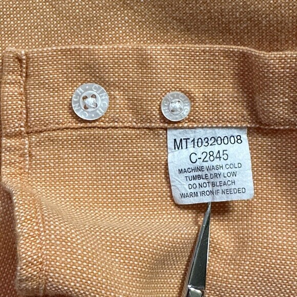 Cinch Shirt Mens Large Orange Button Down Oxford Long Sleeve Western 100% Cotton - Picture 14 of 15